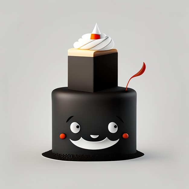 Mascotte de gâteau minimaliste IA générative