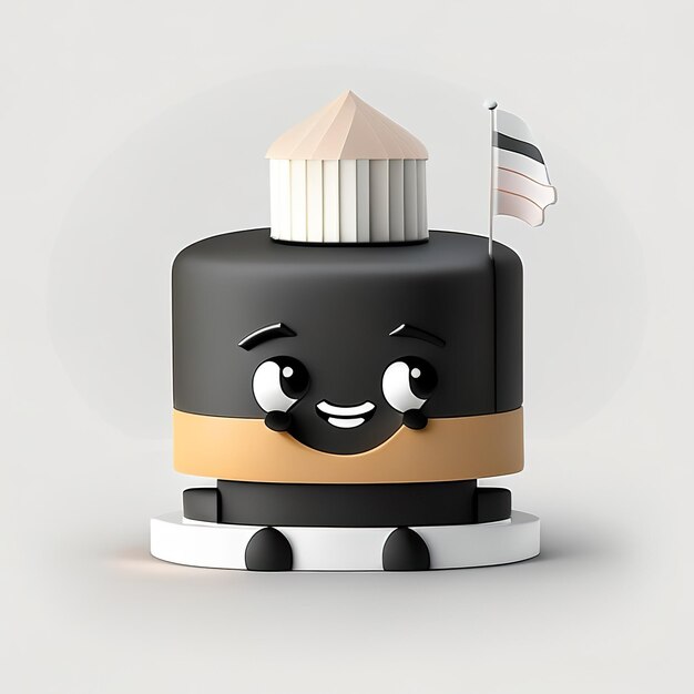 Mascotte de gâteau minimaliste IA générative