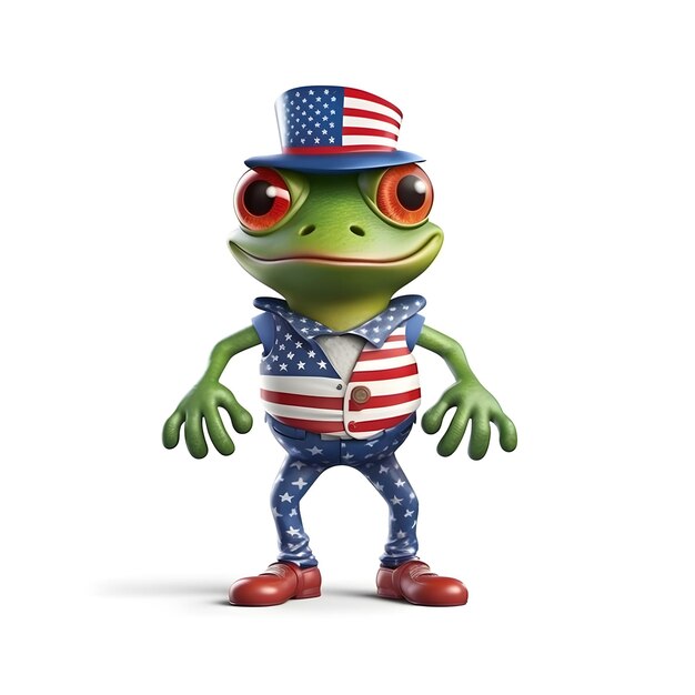 mascotte grenouille 3d porter costume oncle sam fête de l'indépendance américaine 4 juillet