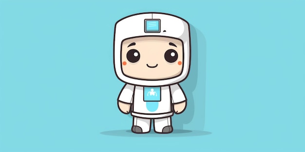 Mascotte d'infirmière pour un dessin au trait du logo de l'entreprise Generative AI