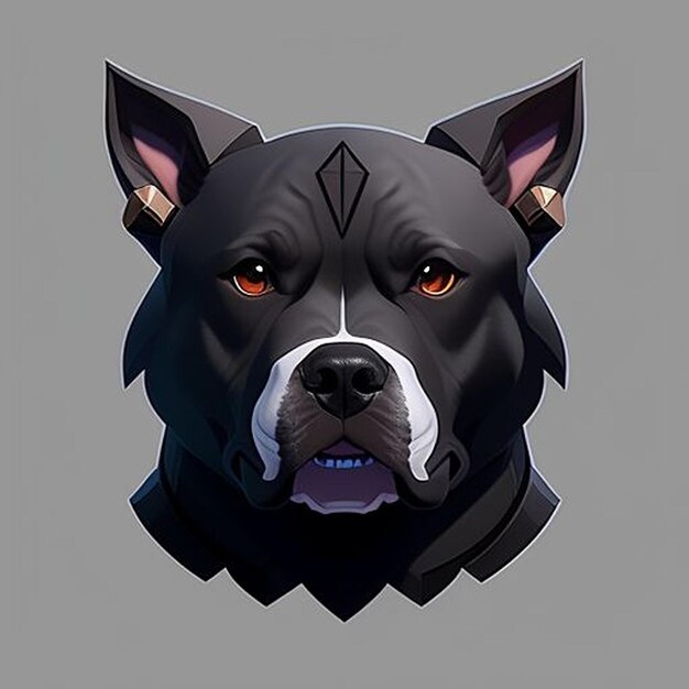 Mascotte de jeu du chien Pitbull