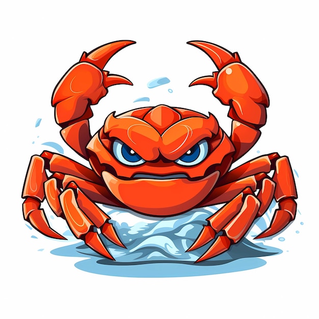 Mascotte logo crabe fond blanc