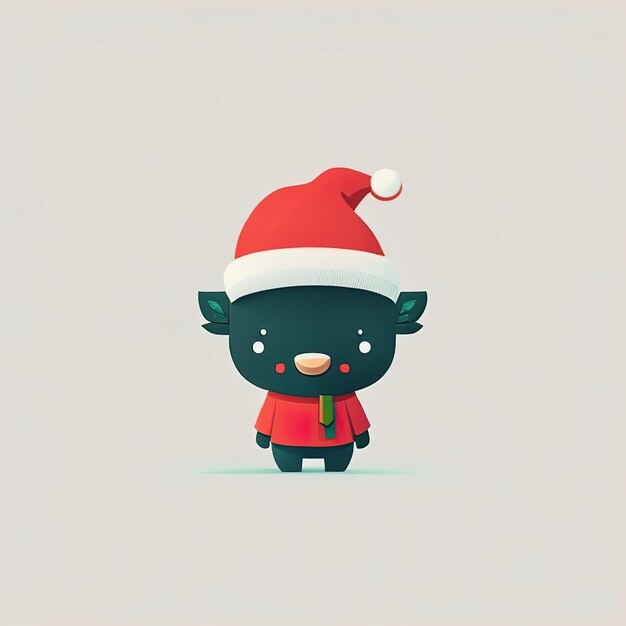 Photo mascotte minimaliste de noël generative ai