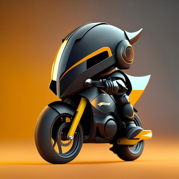 Mascotte de motard sur moto futuriste Generative AI