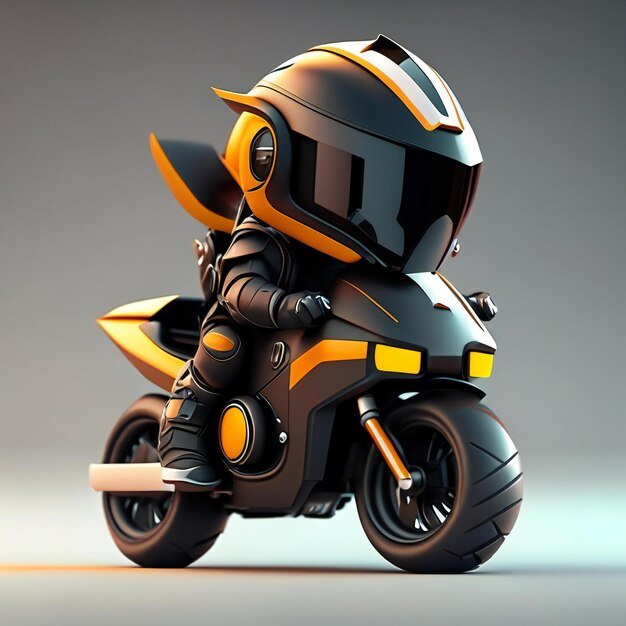 Mascotte de motard sur moto futuriste Generative AI