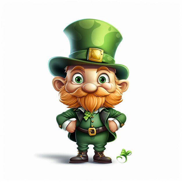 Photo une mascotte de personnage de dessin animé du jour de saint-patrick donne un pouce en l'air