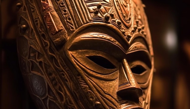 Masque africain ancien, symbole de la spiritualité et de la culture indigènes générées par l'IA