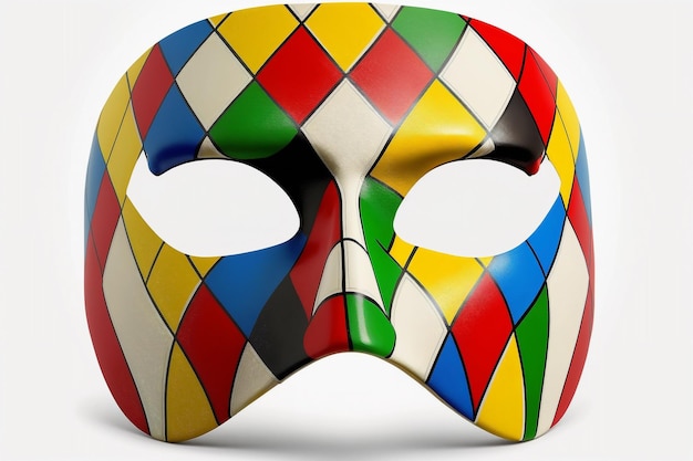 Masque de carnaval arlequin isolé sur fond blanc