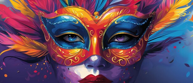 Un masque de carnaval coloré