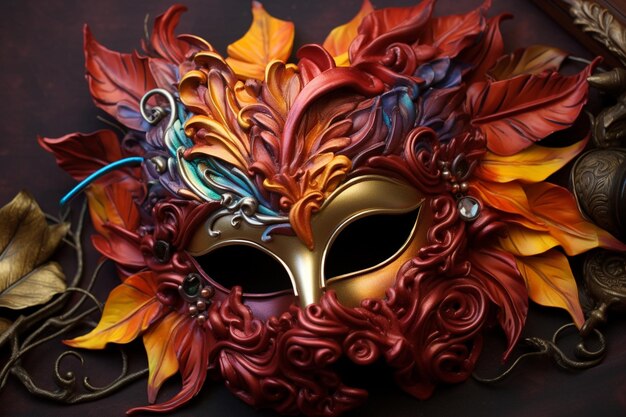 Masque de carnaval fantastique aux couleurs riches
