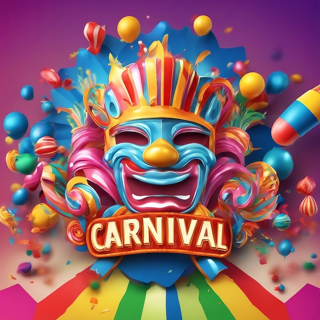 Photo masque de carnaval de mardi gras coloré avec des éléments et un fond coloré