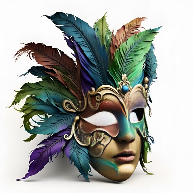 Photo masque de carnaval vénitien et décoration de perles arrière-plan du mardi gras