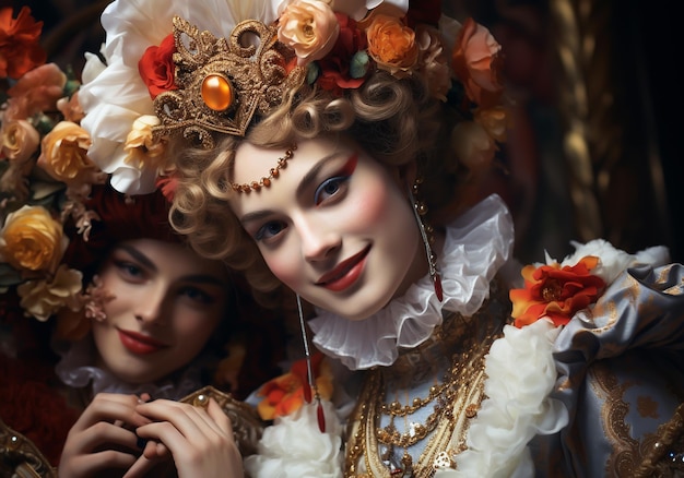 Masque de carnaval vénitien Tradition et glamour généré par l'IA