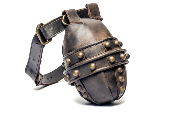 Masque en cuir avec rivets métalliques Conception unique pour le cosplay et les fêtes en costume