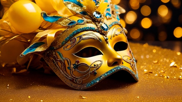 Le masque doré du carnaval au Brésil