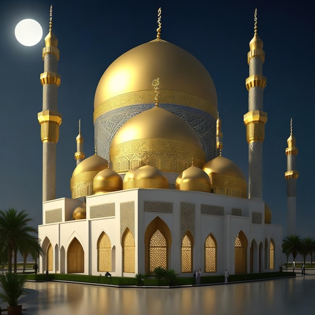 le masque doré islamique images 3d