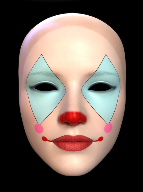 Le masque du clown 2 illustration 3D