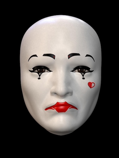 Masque. Expressions faciales et émotions. illustrations 3D