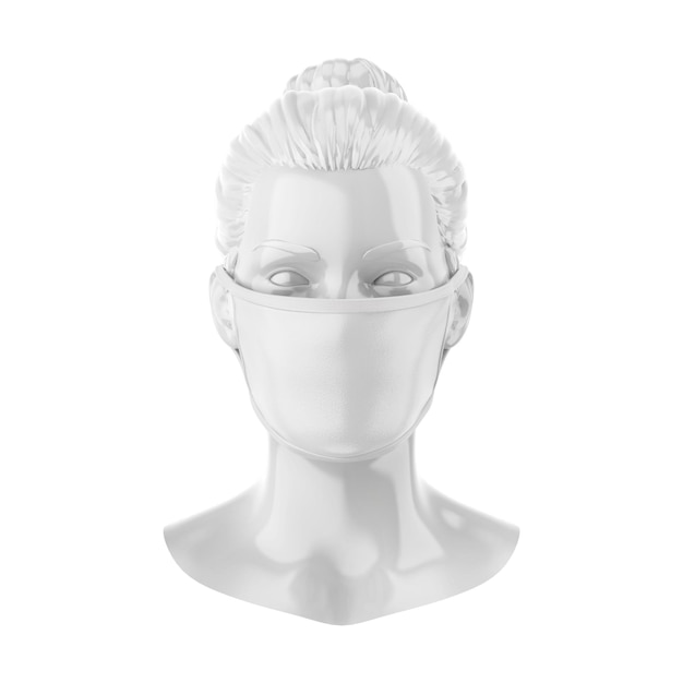 Photo un masque facial féminin blanc avec un masque facial dessus.