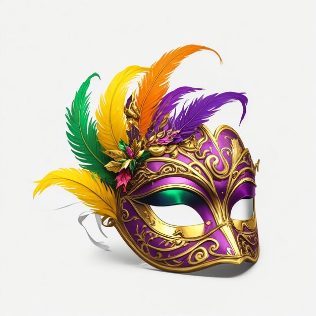 Masque de fête sur fond blanc