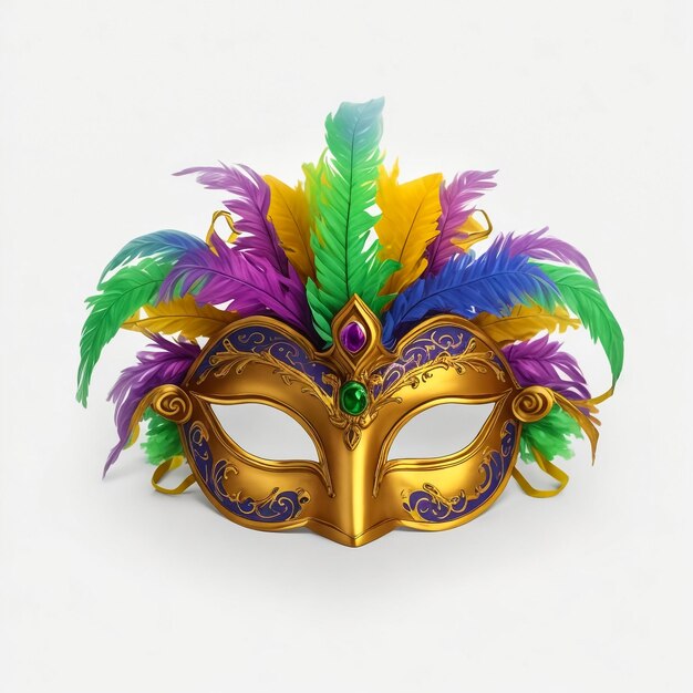 Masque de fête sur fond blanc