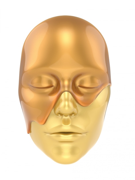 Photo masque de feuille d'or sur fond blanc 3d render