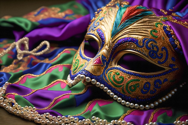 Masque glamour orné de mardi gras