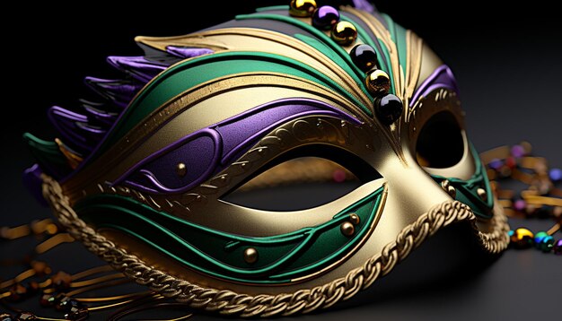 Photo le masque de mardi gras brille avec une élégance pourpre générée par l'ia