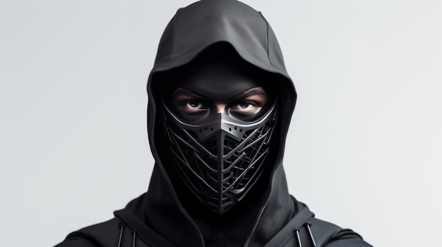 Le masque de ninja isolé sur fond blanc