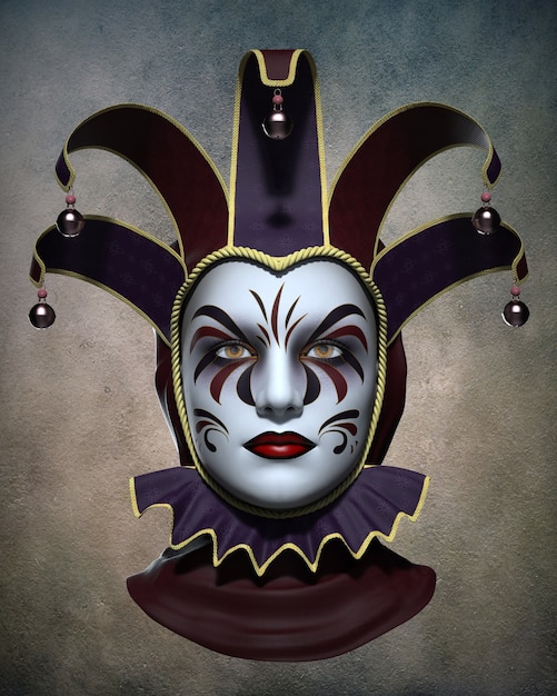 Masque pour le carnaval de Venise. illustration 3D