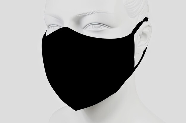 Masque de protection en tissu noir