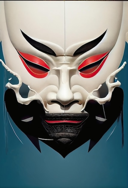 Masque de samouraï blanc généré par l'intelligence artificielle