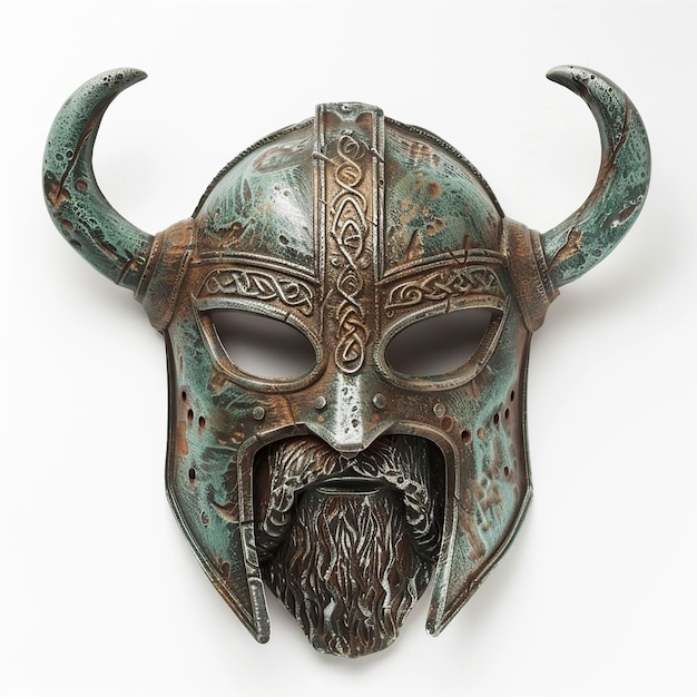 Le masque viking aux cornes et à la barbe