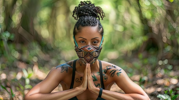 Masque de yoga de pleine conscience sur