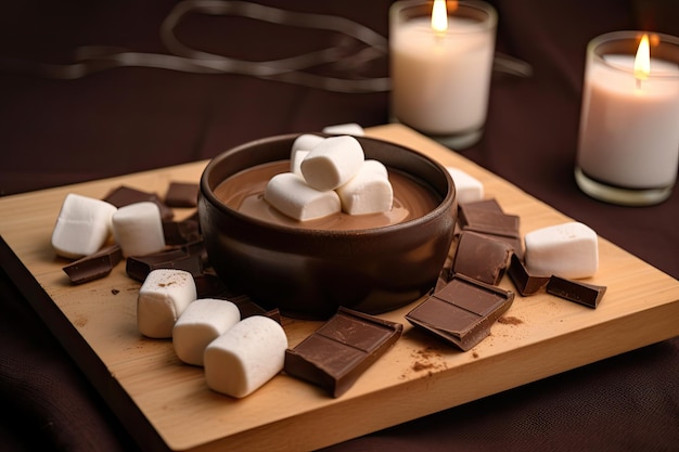 Massage au chocolat avec de l'huile de chocolat chaud et des guimauves fondantes pour une relaxation ultime