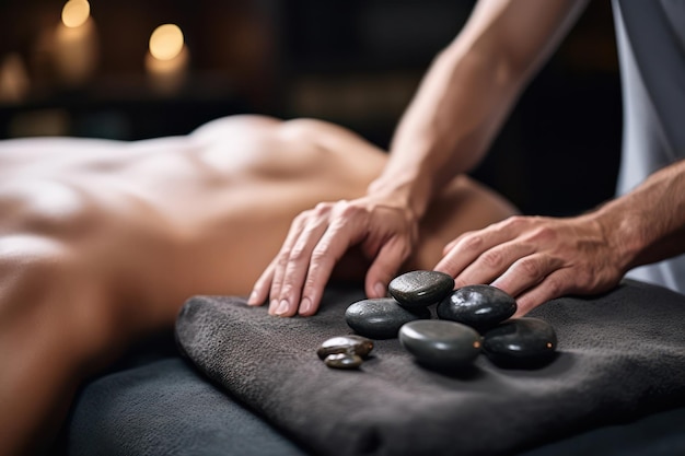 Massage relaxant du dos Traitement de spa de pierre de luxe pour un meilleur bien-être et un bien-être amélioré
