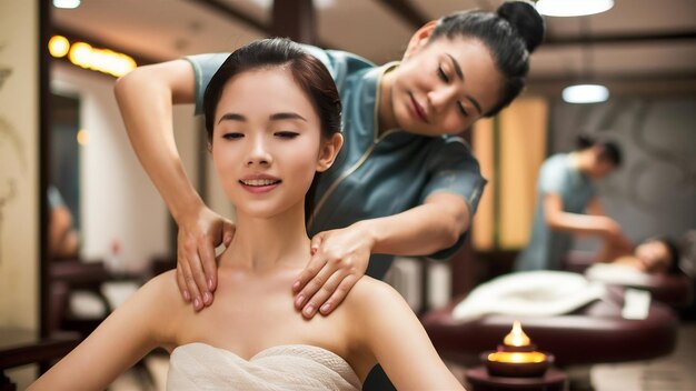 Photo massage thérapeutique et soins de beauté orientaux traditionnels