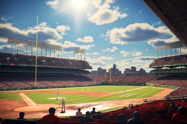 Un match de baseball classique à Fenway Park capturant l'ai génératif