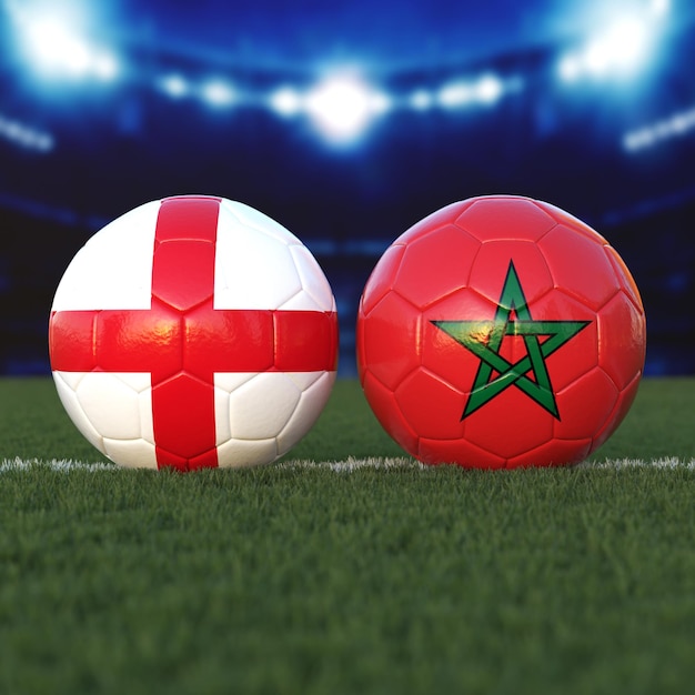 Photo match de football entre l'angleterre et le maroc