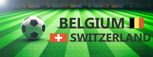 Match de football football belgique contre suisse 3d illustration