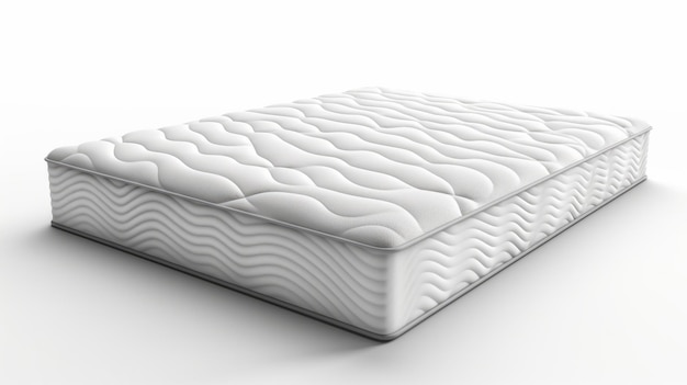 Photo un matelas confortable sur un fond blanc uni