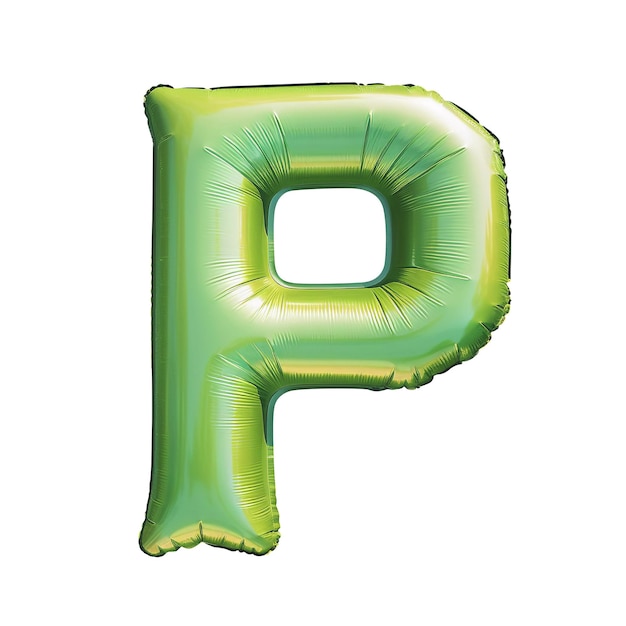Matelas pneumatique vert coloré en forme de lettre p