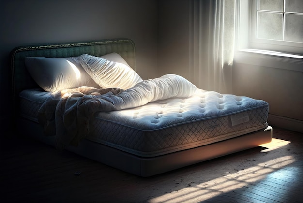 Un matelas qui porte le mot sommeil