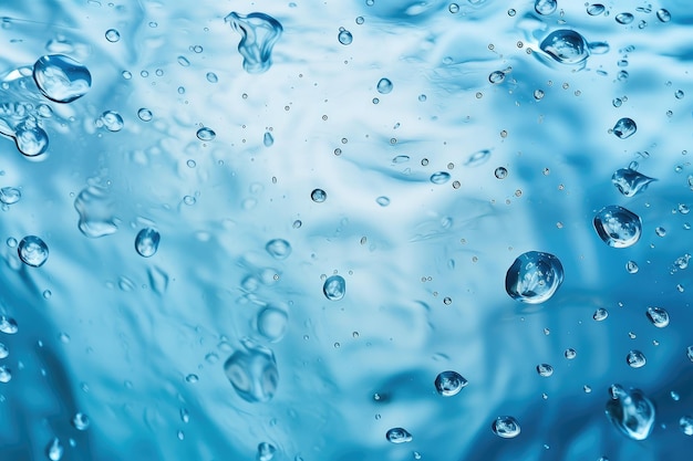 Matériel de fond des gouttelettes d'eau bleues