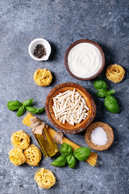 Matières Premières Pour La Cuisson Des Pâtes