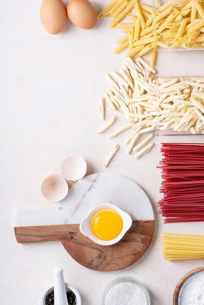 Matières premières pour la cuisson des pâtes