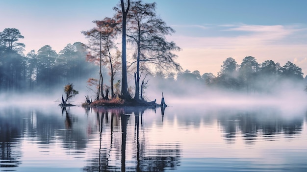 Photo un matin brumeux sur le bayou