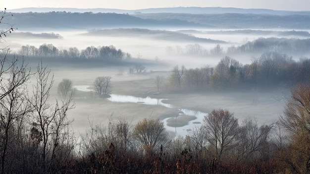 Matin brumeux dans la vallée