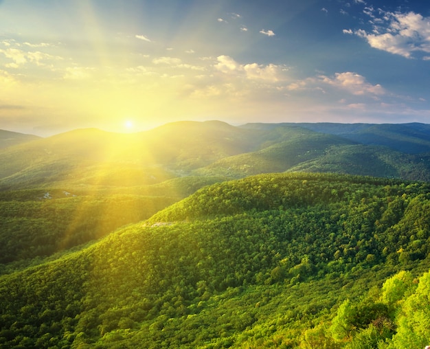 Matin Ensoleillé En Montagne