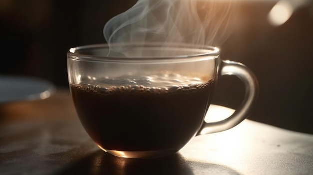 Matin essentiel Embrassez l'arôme d'une tasse de café fumante pour commencer votre journée